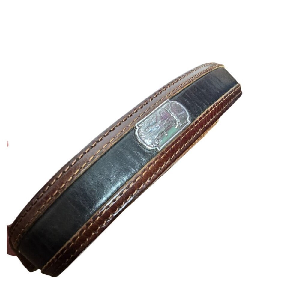 Onyx by Brighton Leather Black Brown Golf Belt